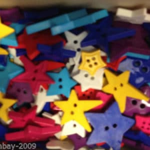 Star Mixed Buttons - Bright Colours - 250g