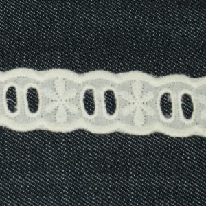 Cream & White Embroidery Anglaise Lace Trim
