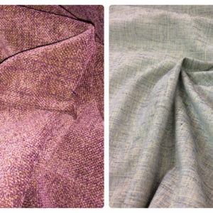 Chenille Curtain Fabric - Aubergine & Duck Egg - 148cm Wide
