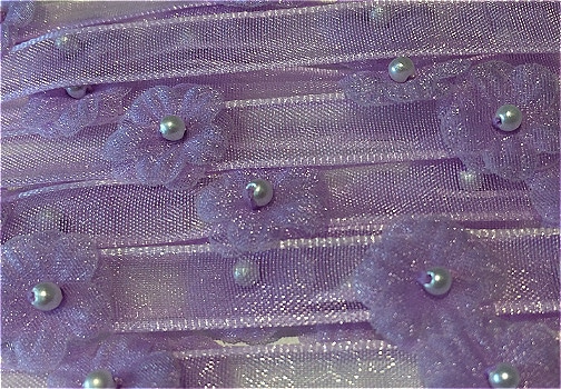Lilac Pearl Sequin Organza Trim By The Metre - Lilac