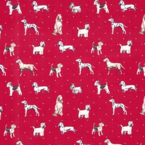 Dress Fabric red dog