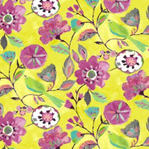 lemon floral cotton dress fabric