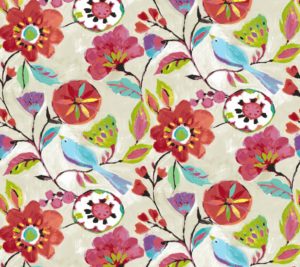 red floral cotton dress fabric
