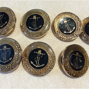 black and gold anchor button