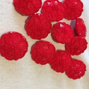 red flower cover buttons
