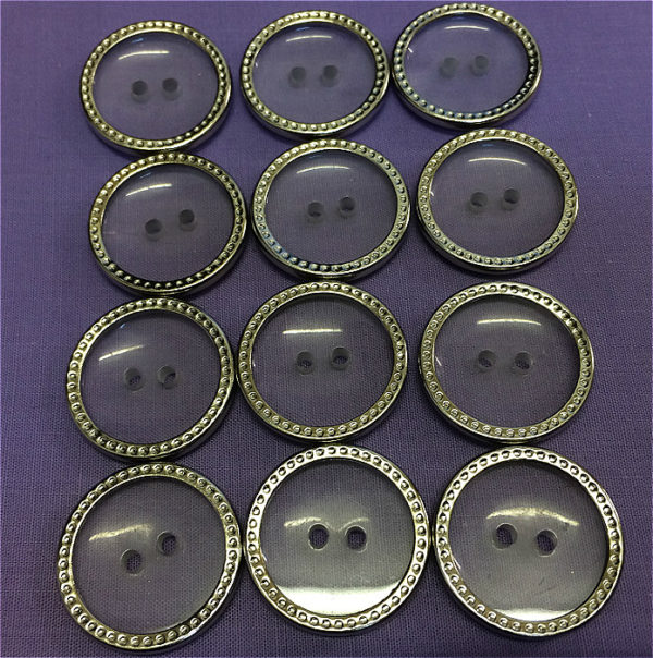 clear cover buttons with silver trim