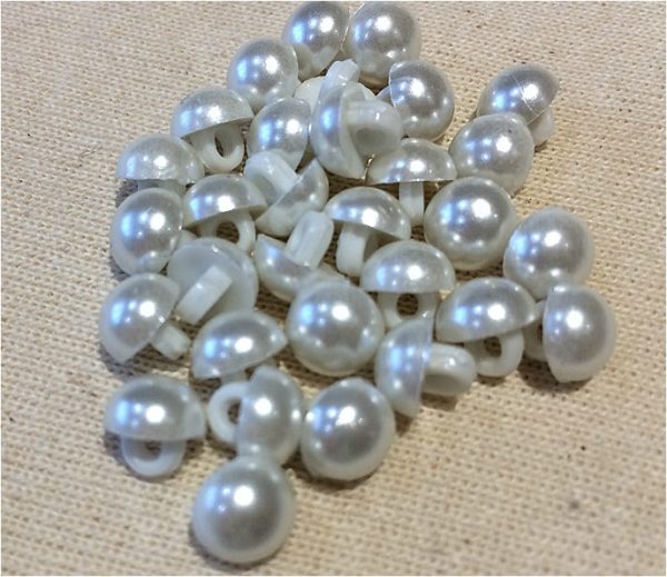 white pearl cover buttons