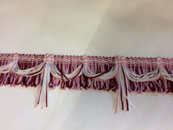 Pink/Burgundy Fringe Decorative Dress / Furnishing Trimming -3 inch (7.5 cm)