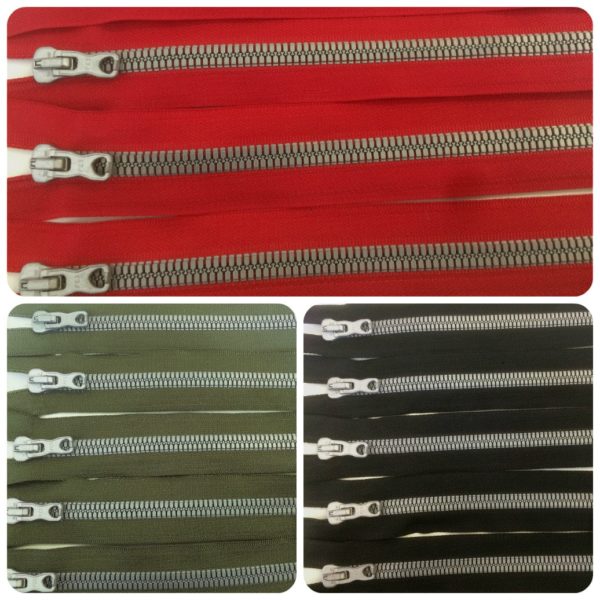 chunky open ended zips multiple colours