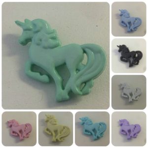 Unicorn Buttons Pink White Lilac Blue Yellow Black Wholesale Buttons