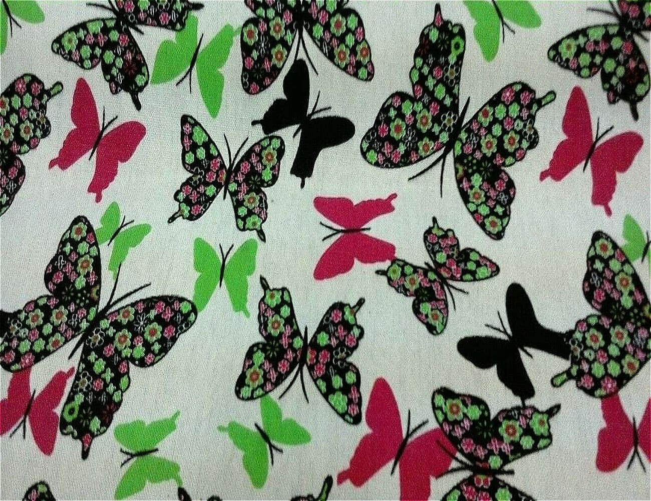 Large Butterfly Patterned Cotton Dress Fabric 