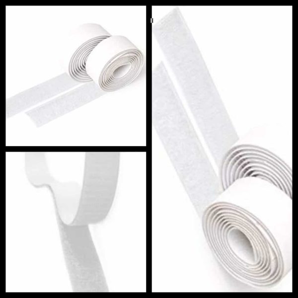 5 Metre Roll Hook and Loop Stick on velcro 20 mm Wide White