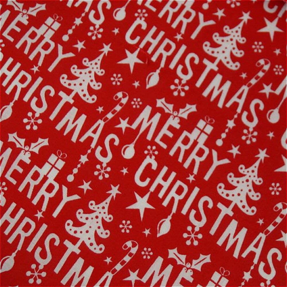Red merry Christmas cotton dress fabric for craft wholesale haberdashery and trimmings