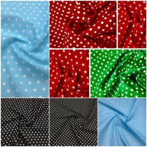 stars and polka dot dressmaking craft fabric